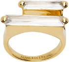 Alan Crocetti Gold Crystal Double Fantasy Ring