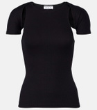 Alaïa Layered ribbed-knit jersey top