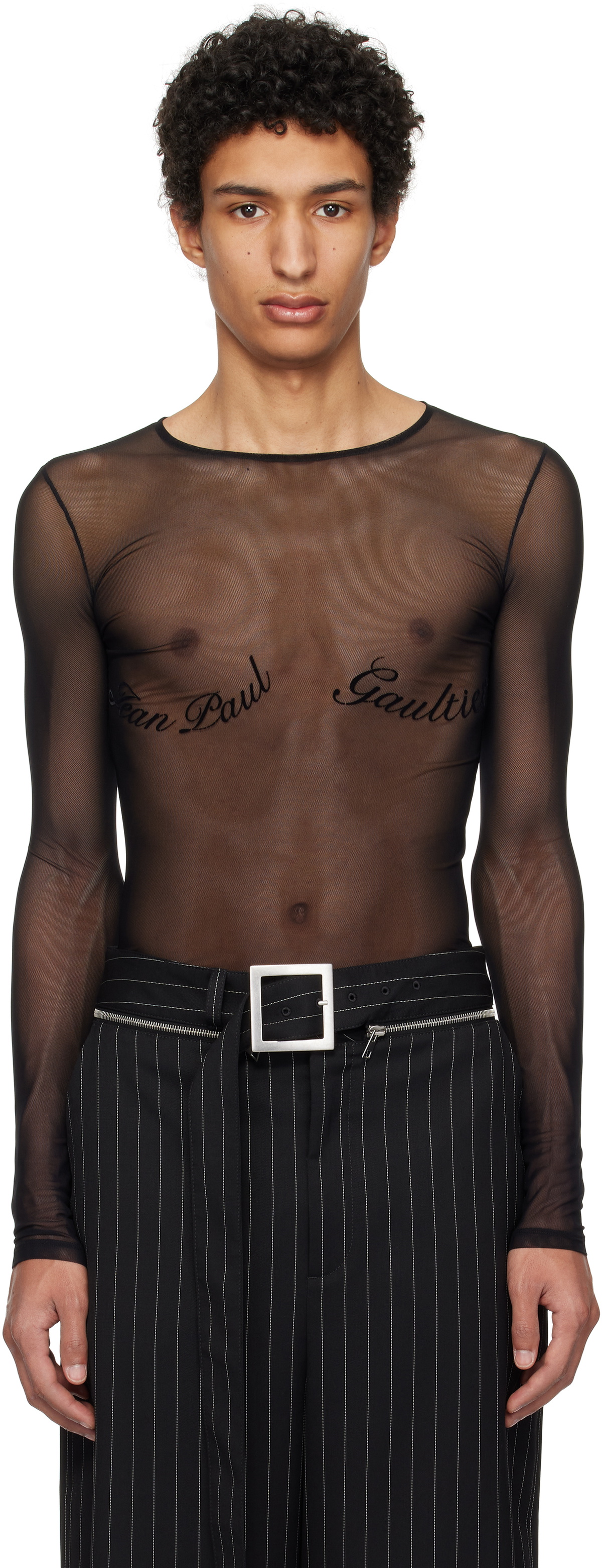 Jean Paul Gaultier Black 'Jean Paul Gaultier' Long Sleeve T Jean Paul Gaultier Black 'Jean Paul Gaultier' Long Sleeve T