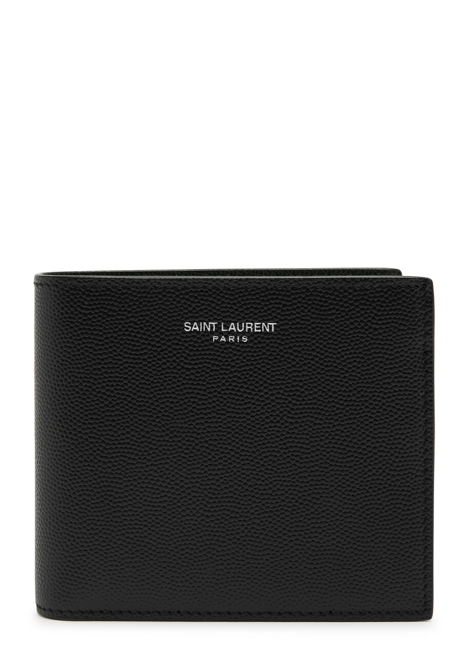SAINT LAURENT - Pebble-Grain Leather Cardholder - Green Saint Laurent