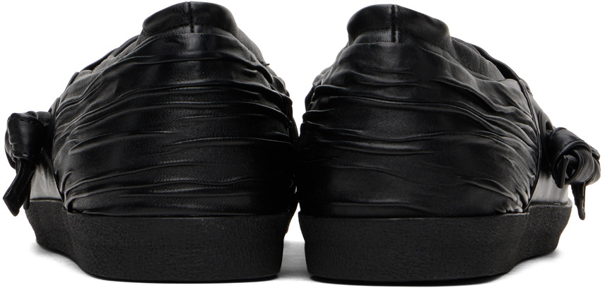【関税込み】Kiko Kostadinov スリッパ & ローファー Kiko Kostadinov Black Wrinkled Slip-On Loafers Kiko Kostadinov