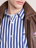 Aimé Leon Dore - Oversized Logo-Embroidered Striped Cotton Shirt - Blue
