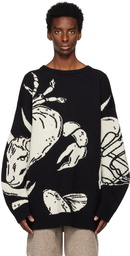 Jil Sander Black Jacquard Sweater