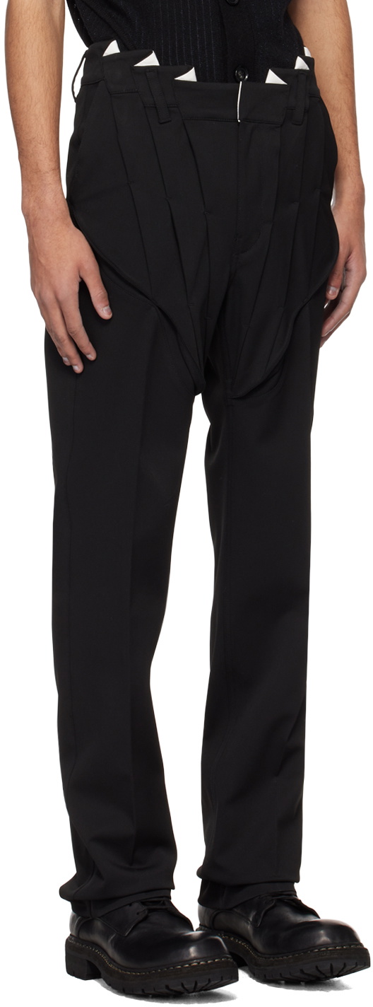 Juntae Kim Black Gathered Corset Trousers