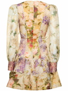 ZIMMERMANN - Sensory Printed Linen & Silk Mini Dress