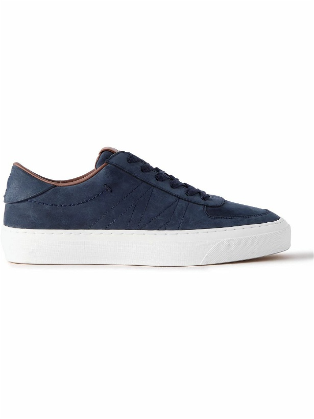 Photo: Moncler - Monclub Embroidered Suede Sneakers - Blue