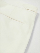 De Petrillo - Straight-Leg Pleated Virgin Wool Tuxedo Trousers - Neutrals
