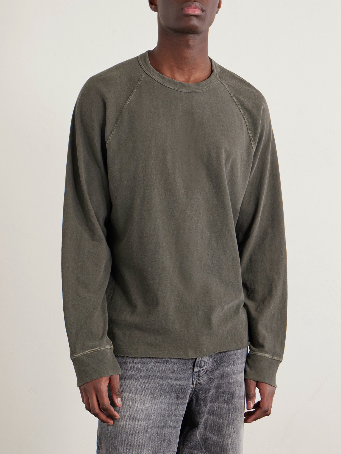 James Perse - Garment-Dyed Cotton-Jersey T-Shirt - Green