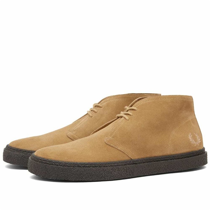 Photo: Fred Perry Authentic Men's Hawley Suede Boot in Warm Stone