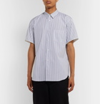 Comme des Garçons SHIRT - Zip-Trimmed Striped Cotton Shirt - Blue