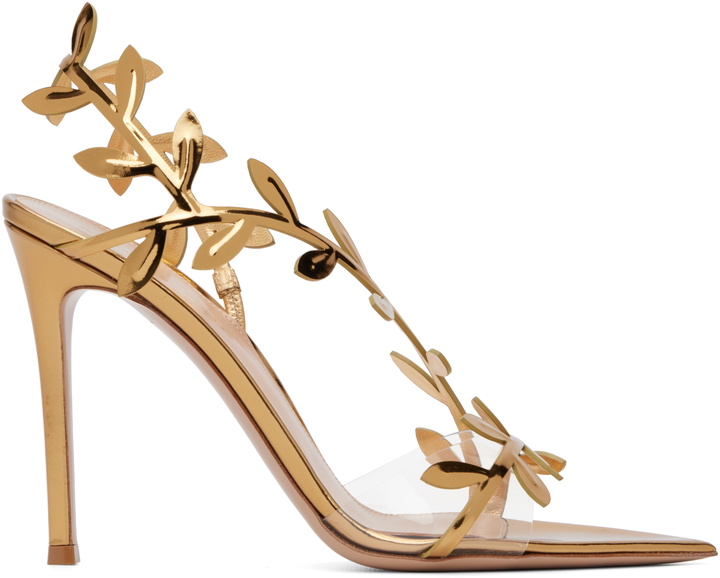 Photo: Gianvito Rossi Gold Flavia Heeled Sandals