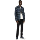 Frame Navy Check Single Pocket Shirt