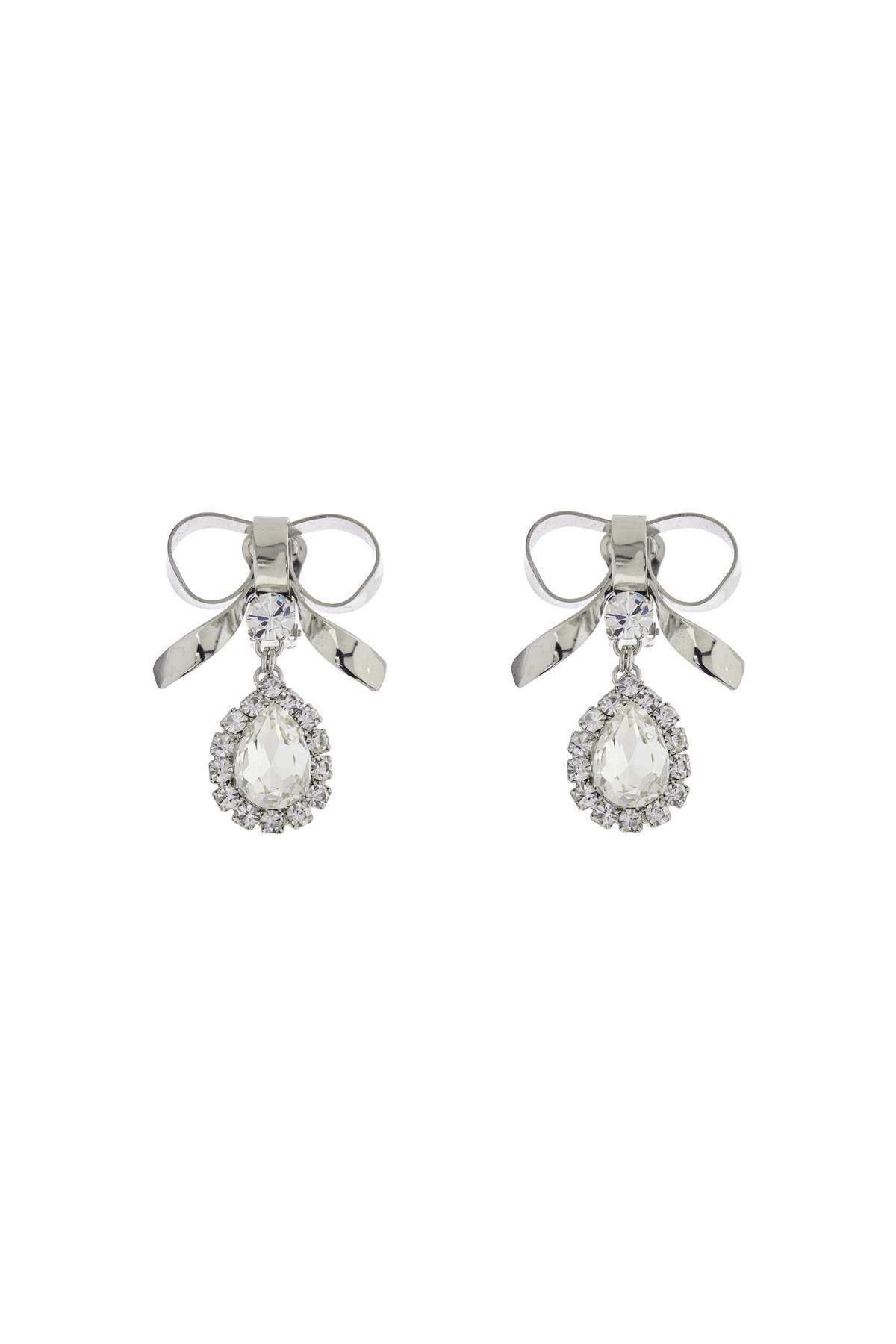 Alessandra Rich Bow-detail embellished drop earrings