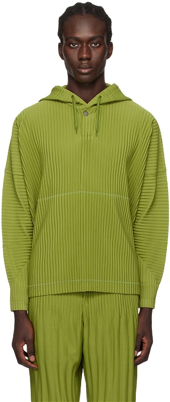 Photo: HOMME PLISSÉ ISSEY MIYAKE Green Monthly Color December Hoodie