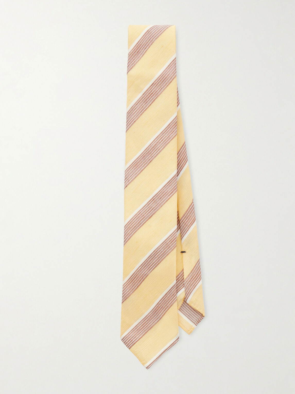 De Petrillo - 7cm Striped Linen and Silk-Blend Tie