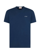 MC2 Saint Barth Man Blue Cotton Jersey T-shirt Dover With St. Barth Embroidery
