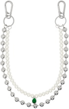 VEERT Silver & White 'The Ball Pearl' Keychain