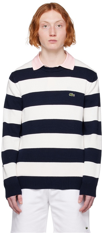 Photo: Lacoste Navy & White Striped Sweater