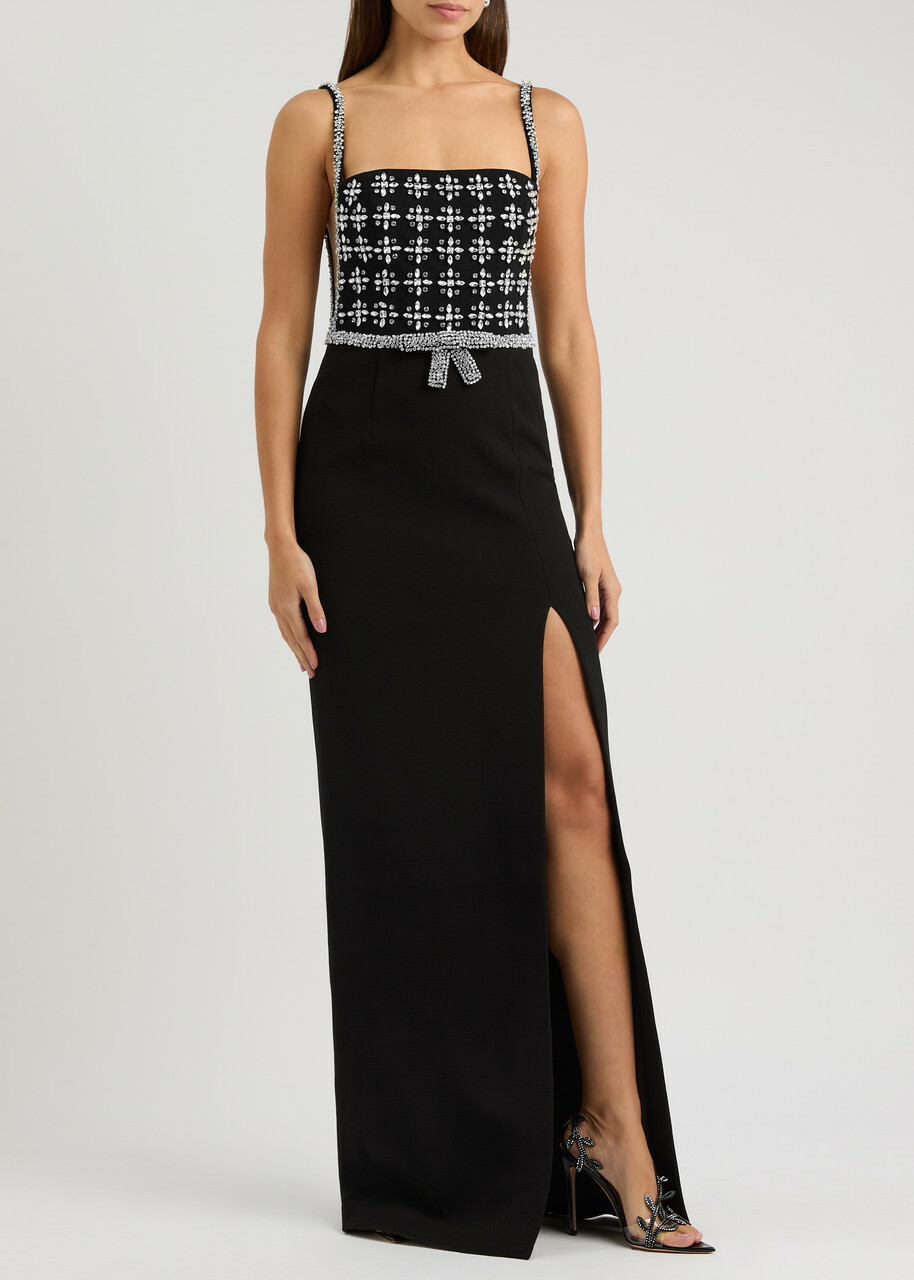 Rebecca Vallance Rina Crystal-embellished Gown Black Rebecca