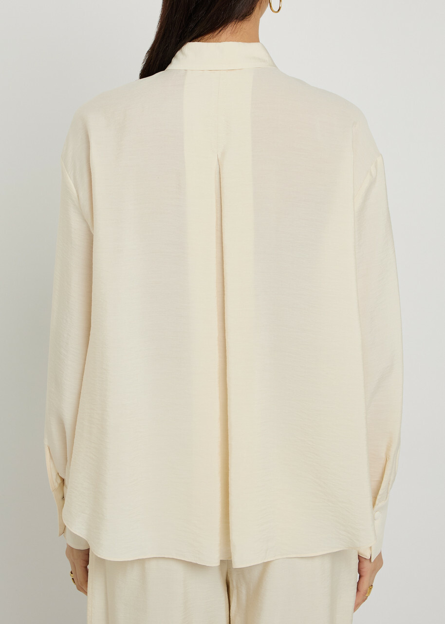 Emporio Armani Crinkled Woven Shirt Cream