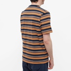 Beams Plus Men's Multi Stripe Pocket T-Shirt in Orange