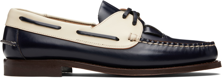 Photo: HEREU Navy & Off-White Saler Bicolor Loafers