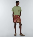 Bode - Striped faille shorts