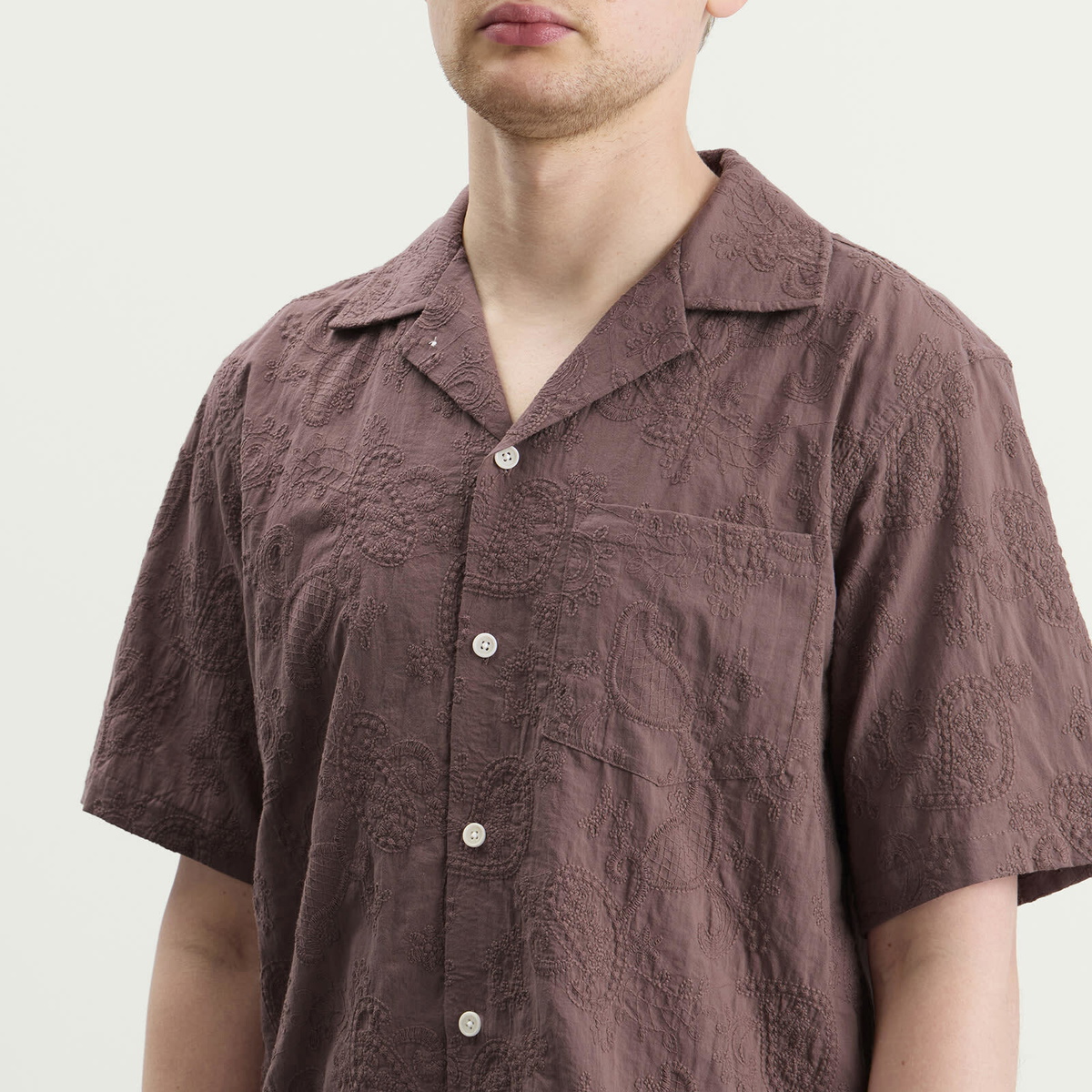 Corridor Men's Paisley Embroidery SS in Purple