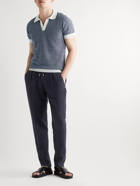 Thom Sweeney - Slim-Fit Linen Drawstring Trousers - Blue