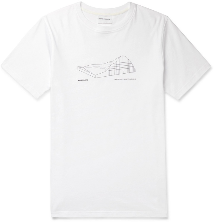 Photo: Norse Projects - Niels Printed Cotton-Jersey T-Shirt - White