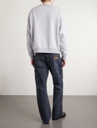 Cherry Los Angeles - Western Athletic Logo-Embroidered Cotton-Blend Jersey Sweatshirt - Gray