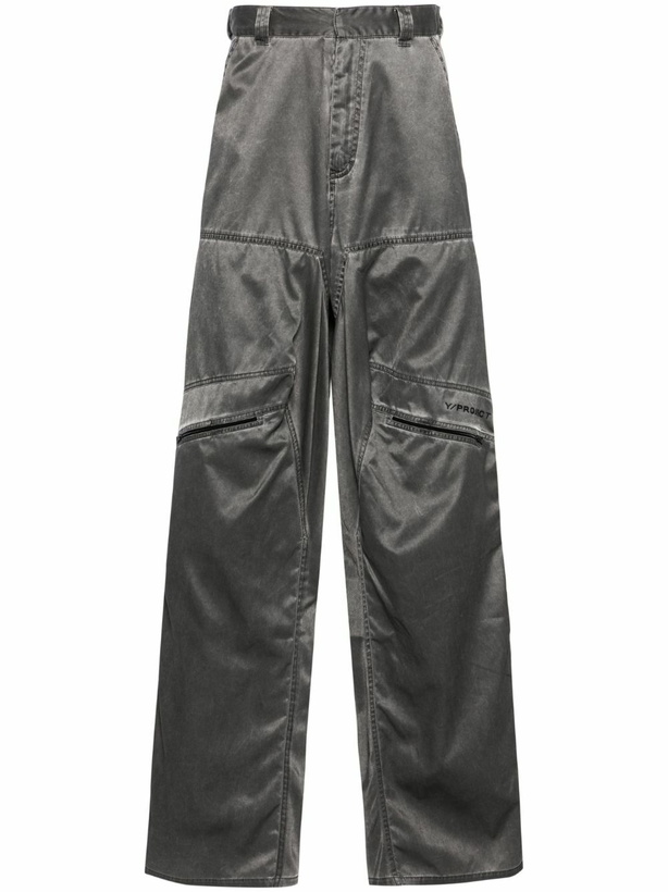 Photo: Y/Project Black Pop-Up Mid-Waist Wide-Leg Trousers