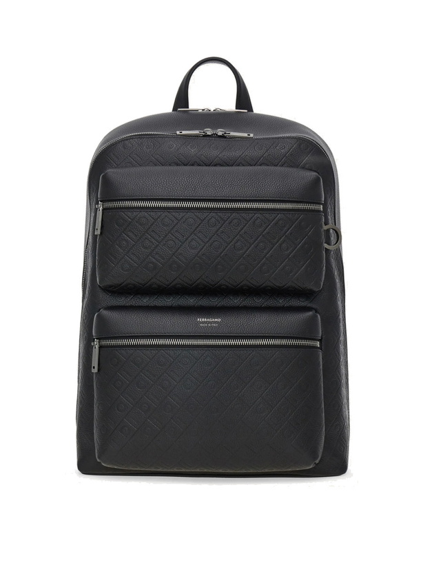 Photo: Ferragamo Mens Ferragamo Monogram backpack in Black