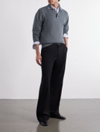 Begg & Co - Adrien Cashmere and Silk -Blend Polo Sweater - Gray