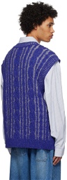 Juun.J Blue Cable Knit Vest