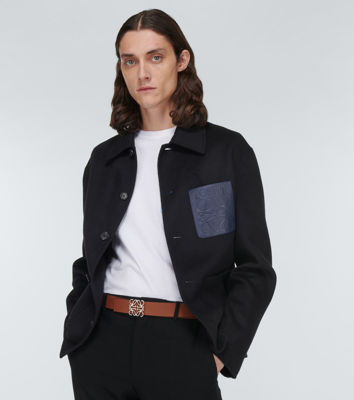 VIP【関税送料無料】希少 Loewe Anagram Reversible Belt Reversible Anagram belt in supple grained calfskin Black - LOEWE
