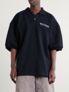 Willy Chavarria - Logo-Embroidered Cotton-Piqué Polo Shirt - Black