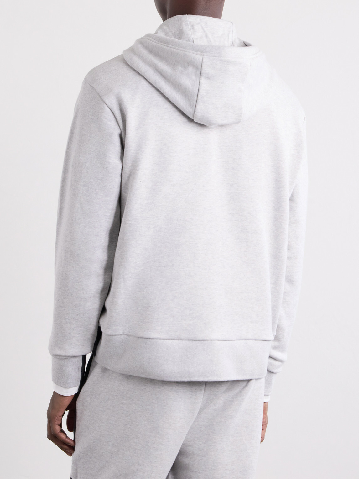 Thom Browne - Logo-Appliquéd Striped Cotton-Jersey Hoodie - Gray
