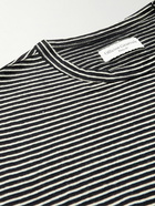 Officine Générale - Striped Cotton and Linen-Blend T-Shirt - Black