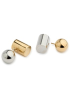 Jacquemus Le Boucles Perlina Two-tone Stud Earrings - Gold - One Size