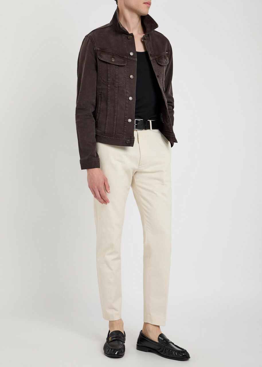 Tom Ford Patch Pocket Denim Jacket Brown