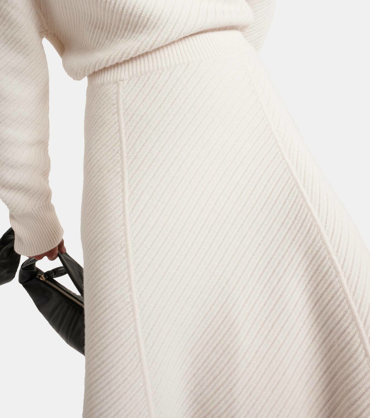 Joseph Ribbed-knit wool-blend midi skirt