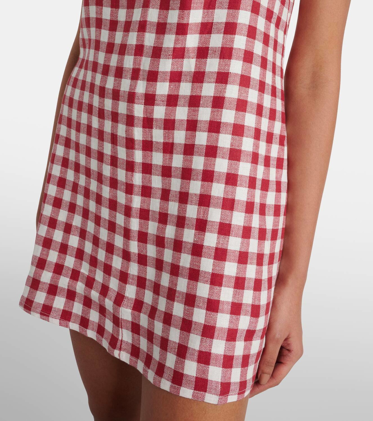 Asceno Antiqua gingham linen minidress
