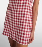 Asceno Antiqua gingham linen minidress