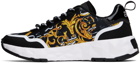 Versace Jeans Couture Black & Gold Graphic Sneakers