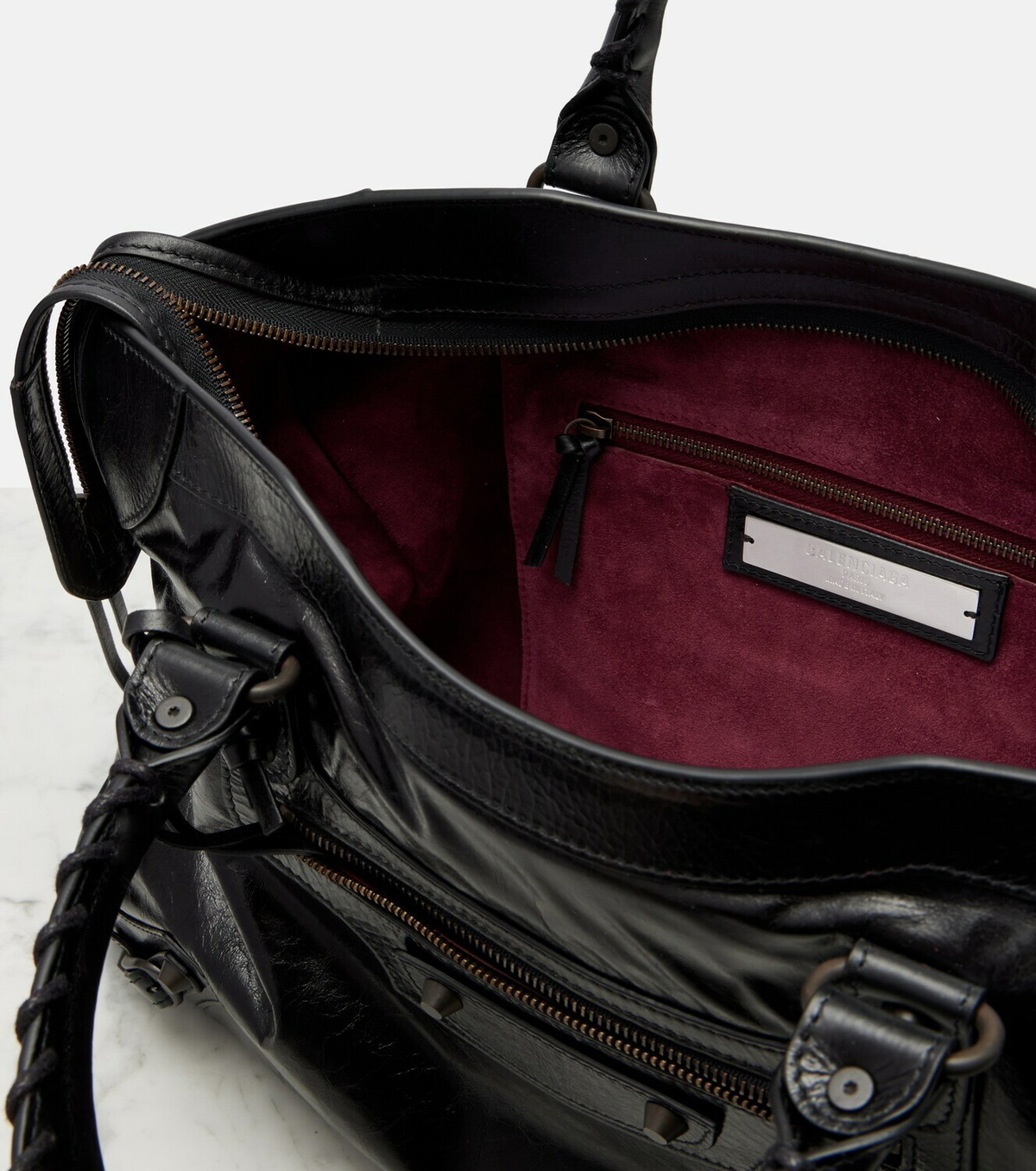 Balenciaga Le City Medium leather top-handle bag