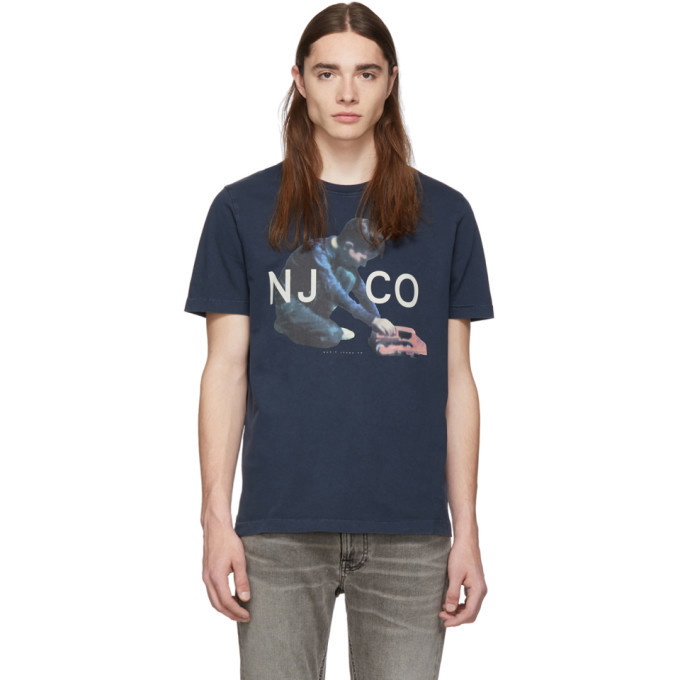 Photo: Nudie Jeans Navy Logo Boy Roy T-Shirt