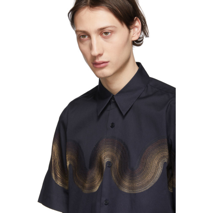 Dries Van Noten Navy Verner Panton Edition Wave Classen Shirt