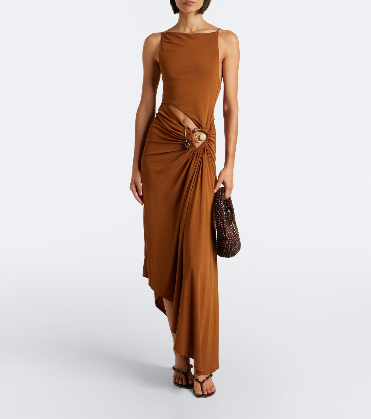 Christopher Esber Veer Spiral Crystal draped midi dress