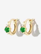 Adina Reyter 14K Yellow Gold Trio Emerald And Diamond Huggie Earrings